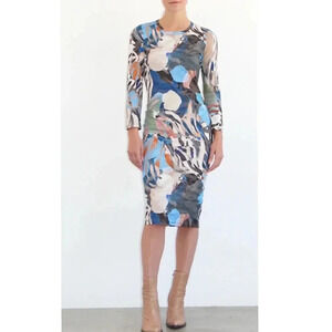 Raquel Allegra S / S Jersey Dress in Blue Collage